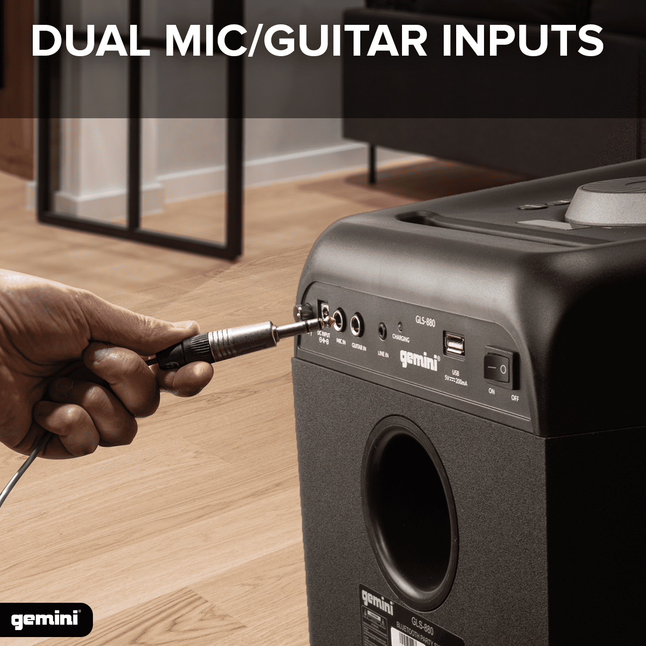 Gemini GLS880 DJ Bluetooth Speaker  1000W, LED, Rechargeable, Mic & Guitar Inputs  (图2)