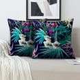 thumbnail image 2 of LALILO Throw Pillow Covers Orchid Watercolor Palm Jungle Black Cushion Cover 18" x 18", 2 Pack, 2 of 6
