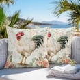 thumbnail image 5 of Waterproof Throw Pillow Covers Set of 2, 16x16 Inch Vintage Rooster Decorative Pillowcases Outdoor Pillow Slip Cushion Covers Set for Couch Tent Watercolor White Animals Spring Floral, 5 of 7