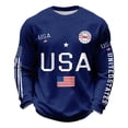 thumbnail image 2 of HOWPAY Mens USA 250th Anniversary Shirt Independence Day Pullover American Flag Graphic Crew Neck Long Sleeve Patriotic Casual T-Shirt Blue XXL, 2 of 3
