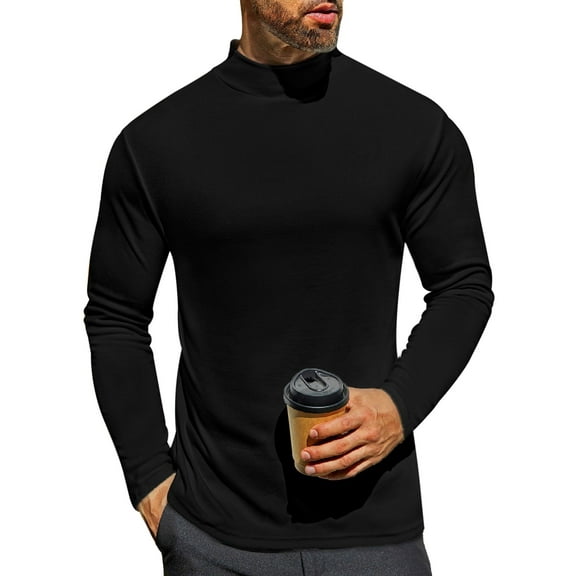 Ekouaer Men's Mock Turtleneck Long Sleeve Turtle Neck Tops Lightweight Undershirt Thermal Sweater Shirts