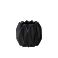 thumbnail image 1 of Collection Tendances Urbaines 21431 4 Pièce Céramique Mat Noir Vase Court Rond avec la Lèvre Inégale & Corps Nervuré Design&44; 7,50 x 7,50 x 6,75 Po., 1 of 1