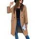 thumbnail image 3 of Abrigo De Longitud Midi Con Botones, Chaqueta De Abrigo De Manga Larga Suave De Moda Color Puro Para Invierno ANGGREK Caqui XXL, 3 of 5