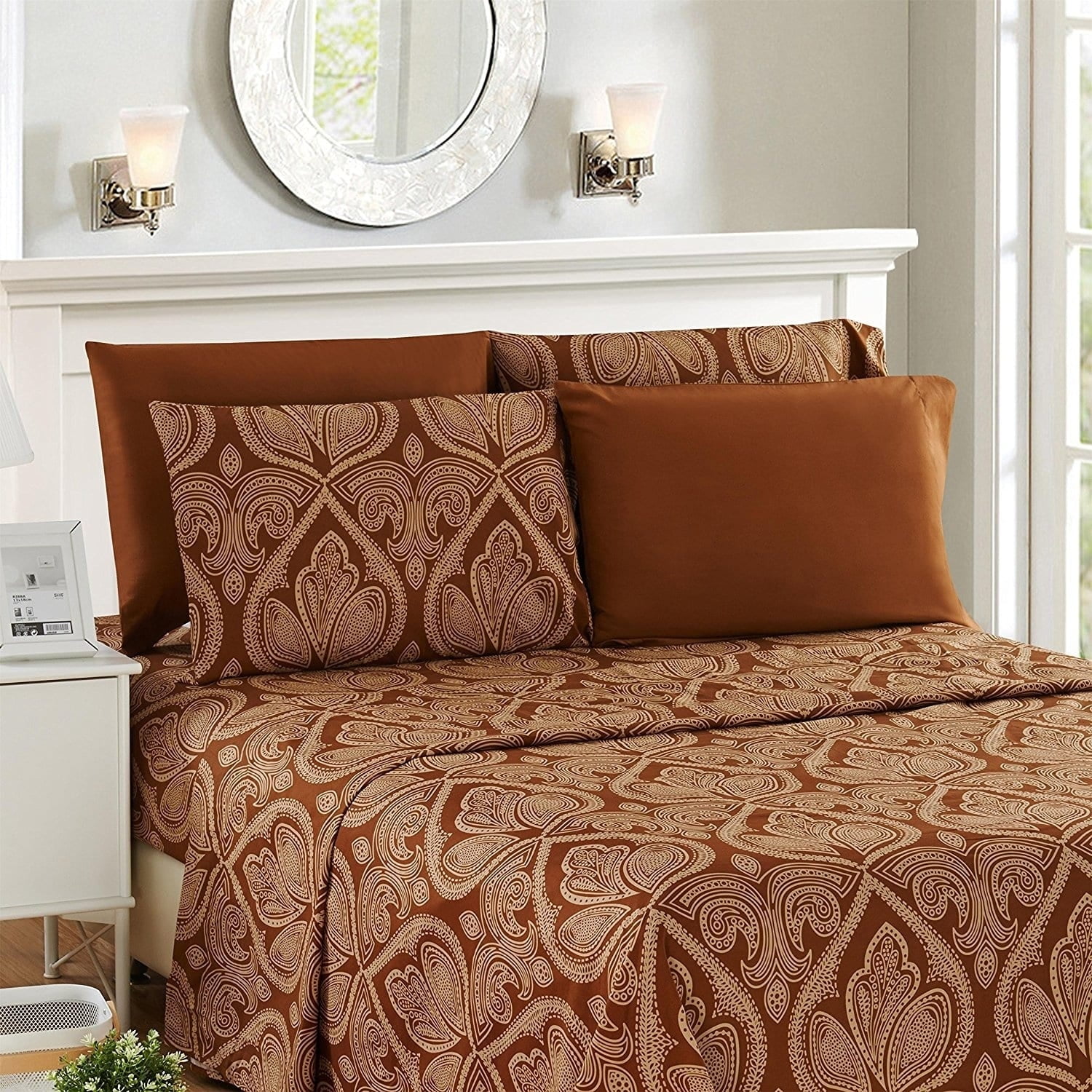 Paisley Printed 6piece Deep Pocket 1800 Series Ultra Soft Bed Sheet