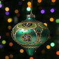 thumbnail image 6 of Northlight 4.5" Green Gold Black Floral Bead and Jewel Glass Onion Christmas Ornament, 6 of 6