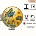 thumbnail image 2 of Vintage Welcome Sign Rustic 8-Inch Round Vintage Metal Welcome Sign Waterproof Rust-Resistant Sunflower Butterfly Wall Decor for Home, Office, Garden, Patio, 2 of 6
