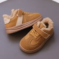 thumbnail image 3 of Toddler Boys Girls Winter Flat Shoes Fuzzy Lined Hook and Loop Walking Shoes Casual Nonslip Splice Suede Sneakers Yellow 10.5 Little Kid, 3 of 5
