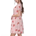 thumbnail image 2 of Rateoe Floral Strawberr Pattern Women’s Short Sleeve Dress – Casual Elegant Summer A-Line Dress for Everyday Wear, 2 of 6