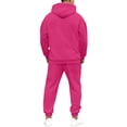 thumbnail image 5 of Hogleaql Men's Tracksuit 2 Piece Hoodie and Sweatpants Solid Color Fleece Hoodie Jogging Running Pant Set Casual Fall Suits with Pockets Hot Pink 3XL, 5 of 7