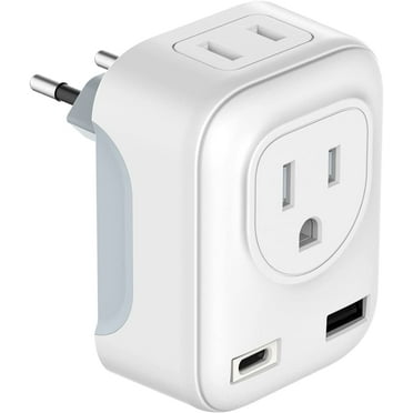 MUZPU Converter Plug Universal Adapter, 4 in 1 European Power Plug Adapter, US to Europe Plug Adapter, International Plug Adapter and Converter, Power Converter for International Travel