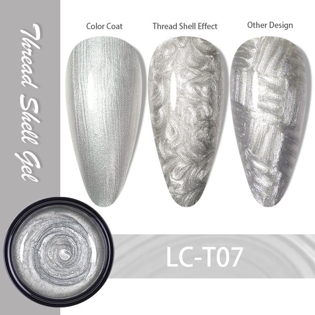 LILYCUTE 7ML Cat Magnetic Gel Nail Polish Pearl Shell Thread Pattern 9D Glitter Semi Permanent Soak Off Nail Art Varnish