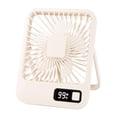 thumbnail image 1 of Ventilador de escritorio portátil recargable de 5 velocidades, silencioso, mini ventilador de mesa para verano Beige, 1 of 9