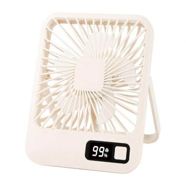 Ventilador de escritorio mini, 5 velocidades, portátil, silencioso, para escritorio de interior Beige