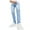 A-Light Blue, variant on Wyobmus Men's Slim Fit Stretch Jeans Patchwork Jeans Distressed Straight Leg Streetwear Comfort Male Pants C-Light Blue