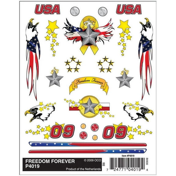Pinecar 4019 Dry Transfer Decals Freedom Forever