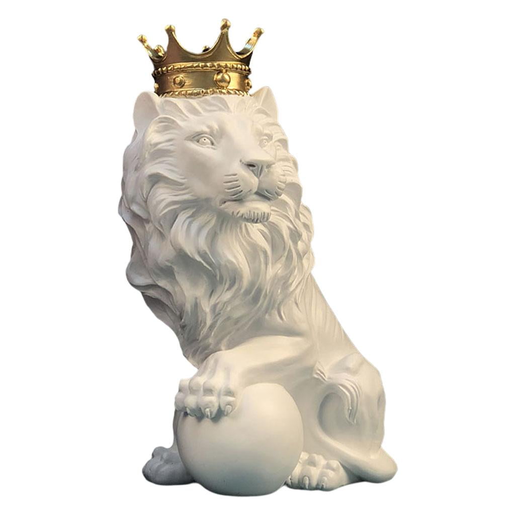 Nordic Resin Lion Statue with Animal Sculpture Crafts for Home Desktop