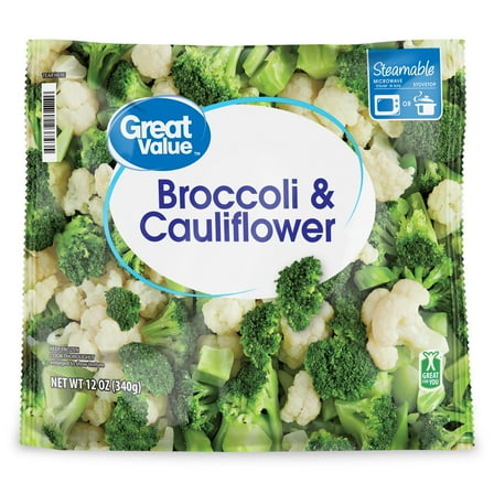 Great Value Steamable Broccoli & Cauliflower Florets, 12 oz