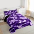 thumbnail image 3 of jejeloiu Farmhouse Rustic Camo Twin Comforter Sets,Purple Camouflage Bedding Set For Men Women Reversible 2pcs, 3 of 8