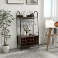 thumbnail image 4 of Costway Industrial Wine Rack Freestanding Bottle Holder with Stemware Holder & Open Shelves, 4 of 10