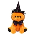 thumbnail image 2 of Halloween Orange Cat Stuffed Animal, 11.02 in Witch Kitty Plush, Halloween Indoor Decoration for Table Fireplace, Trick Or Treat Halloween Party Gift (Orange), 2 of 5