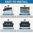 thumbnail image 2 of JIATER 1-Piece Sofa Cover Non-Slip Couch Cover Stretch Sofa Slipcover Machine Washable Furniture Protector,Loveseat Dark Gray, 2 of 8