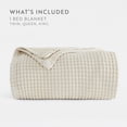 thumbnail image 2 of Comfort Canopy 100% Cotton Waffle Textured Bed Blanket - Ultra Soft & Breathable, Natural, Twin, 2 of 9