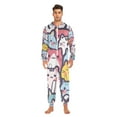 thumbnail image 2 of Lovely Cats Adult Onesie Pajamas Slim Fit Christmas One Piece Suit Pjs for Women and Men Hooded Zipper, 2 of 7