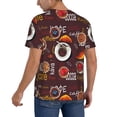 thumbnail image 2 of Zufioo A Cup Of Black Coffee On A Saucer Print Men's Baseball Short Sleeve, Moisture Wicking Button-Down Hip Hop Tee-Small, 2 of 7