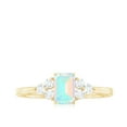 thumbnail image 4 of Rosec Jewels 1 CT Ethiopian Opal and Diamond Ring, 4X6 MM Octagon Cut Ethiopian Opal Solitaire Ring, October Birthstone Ring for Women, 18K Yellow Gold, US 12.00, 4 of 9