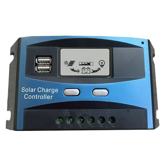 30/40/50/60A Solar Charge and Discharge Controller LCD Display Double USB 12V 24V Auto Solar Panel Charge Regulator