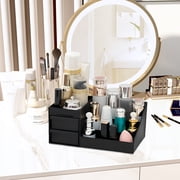 VEGCOO Bathroom Counter Organizer, Modern Design Perfume Organizer, Cologne Stand, Cologne Shelf, Multi-Functional Vanity Storage Caddy for Makeup, Toiletries, Accessories (Black)