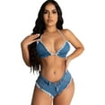 thumbnail image 2 of Women Sets Clothing Womens Summer and Fashionable Two Piece Denim Super Shorts Denim Suit, 2 of 5