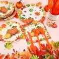 thumbnail image 4 of 133PCS Thanksgiving Party Supplies, Fall Thanksgiving Dinnerware Set for 16 Guests, Pumpkin Maple Leaf Tableware Set with Tablecloth for Autumn Party Decorations, 4 of 7