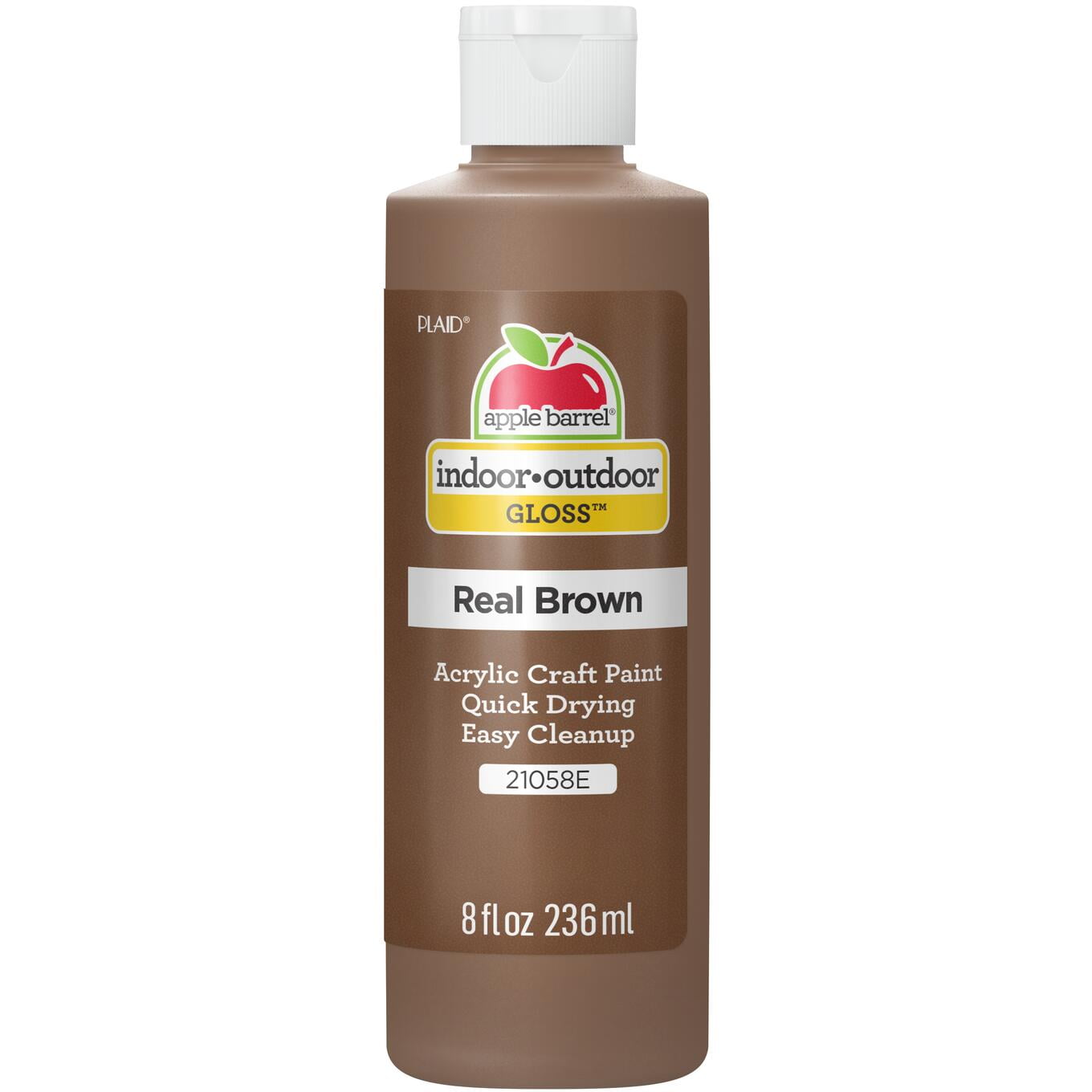 Apple Barrel Acrylic Craft Paint, Gloss Finish, Real Brown, 8 fl oz