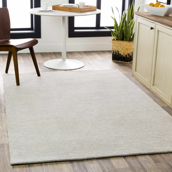 Hauteloom Keller Wool Living Room, Bedroom Area Rug - Contemporary - Light Gray - 2' x 3'