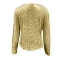 thumbnail image 4 of Lixiuxyad Women Trendy Jacket Color Block Sequin Short Jacket With Standing Collar For Women Casual Versatile Fashion Top Gold, 4 of 5