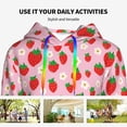 thumbnail image 4 of Honeii Hand Drawn Strawberry Pattern Womens Oversized Hoodies Long Sleeve Sweatshirts Pullover Fall Outfits with Pocket-Medium, 4 of 7