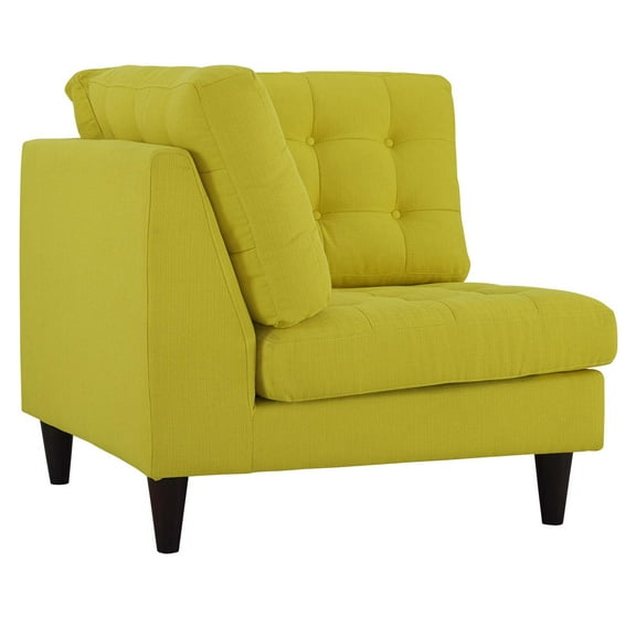 Modway Empress Upholstered Fabric Corner Sofa in Sunny