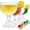 Classic 21.5 OZ With Clips, variant on Glass Schooner- 21.5 Oz Set of 4 Extra Large Goblet With Clips ZERO LEAD Crystal Style Shrimp Cocktail, Coronaritas, Margaritas Set Of 4 With 4 Color Clips