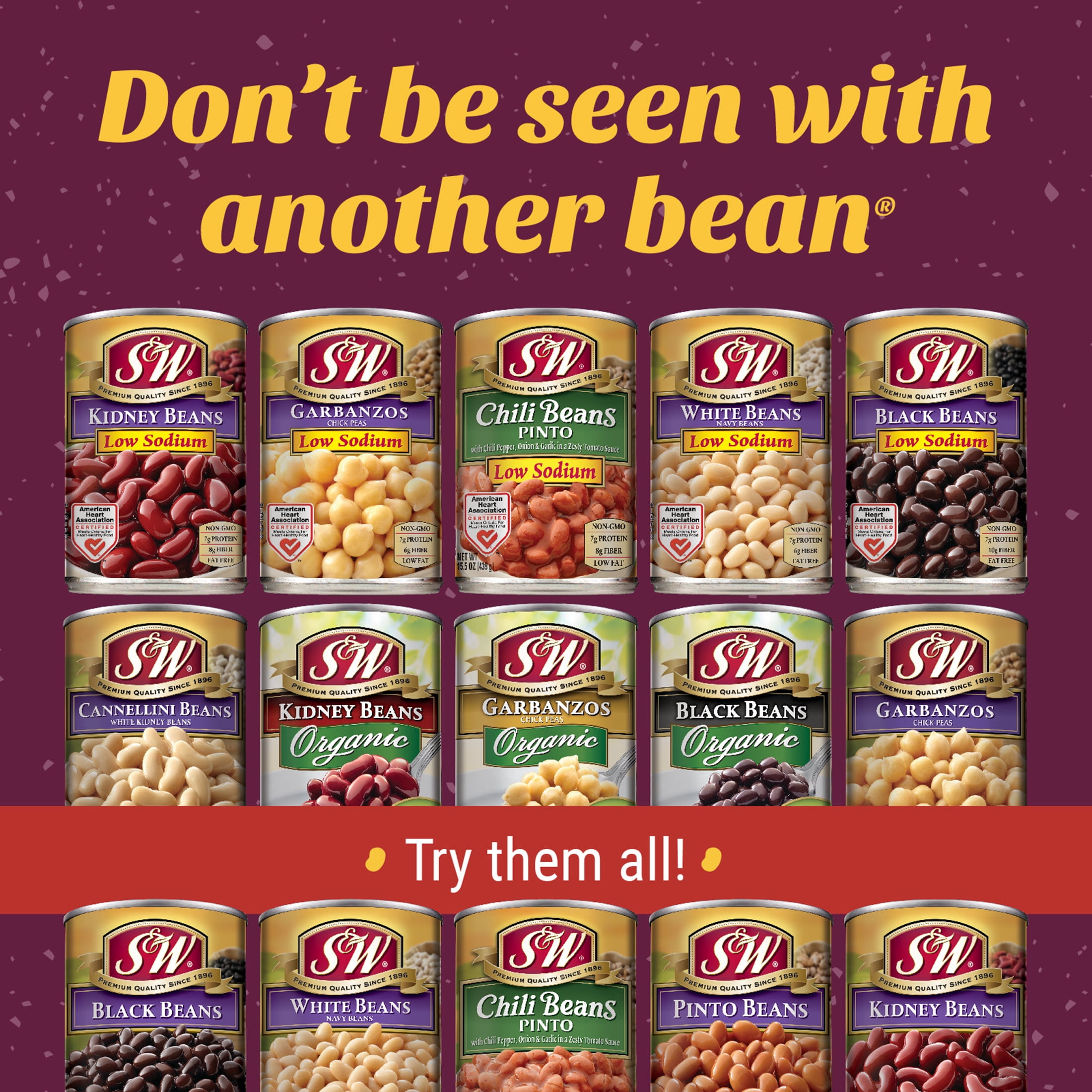 S&W Pinto Beans - Low Sodium - 15.5 oz. Can