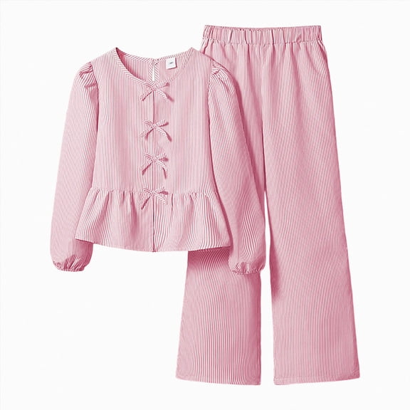 newwalpole Tween Girls Long Sleeve Fashion Top & Pant Outfit Set,Fall Winter Clothes, Kid Girl Trendy School Pullover Crop Tops & Trousers 2 Piece Cloths Sets(Pink,12-13 Years)