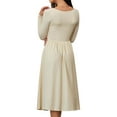 thumbnail image 5 of Women'S Spring and Autumn Fashion Square Neck Long Sleeve Casual A-Line Midi Dress  L, 5 of 8