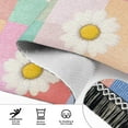 thumbnail image 6 of Yayeee Runner Rug for Bedroom 2'x6' Machine Washable Hallway Non Slip Mat, Pink Checkered Daisy, 6 of 8