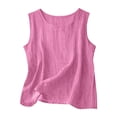 thumbnail image 2 of Womens Tops Cotton Linen Tank Tops for Women Casual Summer Shirt Basic Sleeveless Layering Camisoles Beach Vacation Clothes, 2 of 6