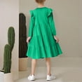 thumbnail image 7 of IVEYRTF Girls Long Sleeve Ruffle Hem Dress Princess Party Wear Flare Dress Elegant Basic Casual Style for School Vacation Daily Outfit Holiday Festive(Green#1,5 Years), 7 of 7