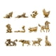 thumbnail image 2 of Juego de 12 figuras del zodiaco chino, estatua dorada Vintage, animales decorativos, decoración de latón, té, mascota para librería, mesa y hogar, 2 of 9