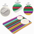 thumbnail image 4 of Absorbent Dish Drying Mat Ethnic Mexican Fabric Colorful Stripe Kitchen Accessories Counter Mat Protector,Reversible,Medium 18 x 16 Inches, 4 of 6