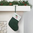 thumbnail image 5 of Boovnll 26 Letters Christmas Stockings, 8" Mini Knitted Personalized Pendant Green Christmas Stocking White Cuff for Holiday Fireplace Xmas Tree Ornaments Party Decor Gifts, Christmas Decorations, 5 of 6