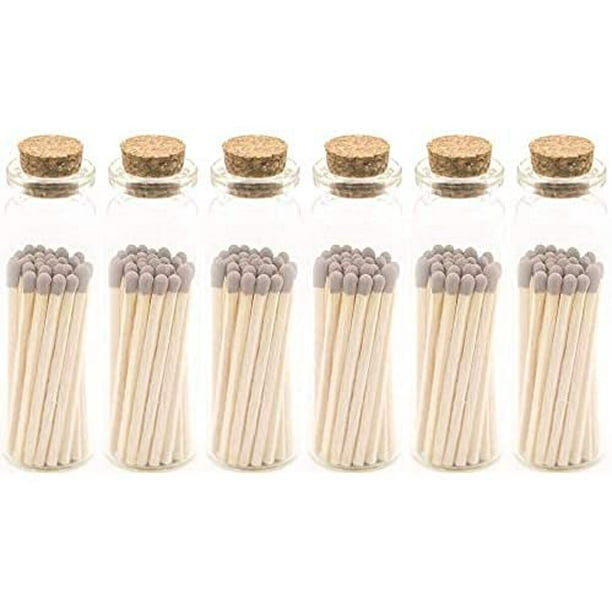 Gray Tip Decorative Matches, 120 Small Premium Wooden Matches Artisan