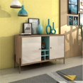 thumbnail image 2 of Manhattan Comfort Joy Wine Rack Serveur en Bleu et Blanc Cassé, 2 of 12